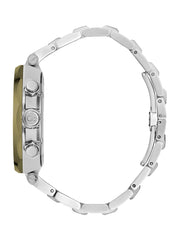 Gc Silver and Green-Tone Metal Chronograph Watch