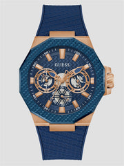 Rose Gold-Tone and Blue Multifunction Watch