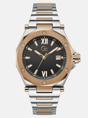 Gc Silver and Rose Gold-Tone Multifunctional Watch