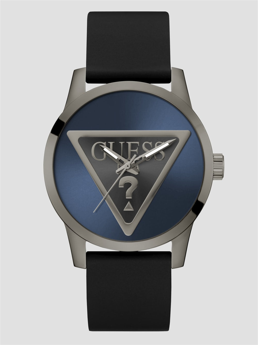 Gunmetal-Tone and Blue Analog Watch