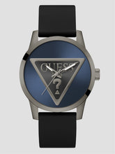Gunmetal-Tone and Blue Analog Watch