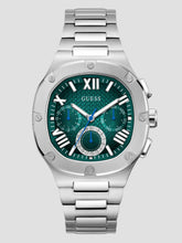 Silver-Tone Square Multifunction Watch