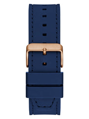 Rose Gold-Tone and Blue Analog Watch