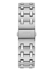 Silver-Tone and Blue Octagonal Analog Watch