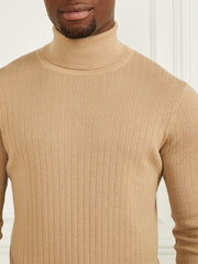 Turtleneck Wool-Blend Ribbed Sweater