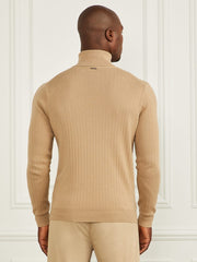 Turtleneck Wool-Blend Ribbed Sweater