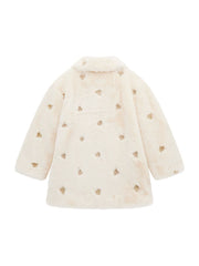 Embroidered Hearts Faux-Fur Jacket (3M-7)
