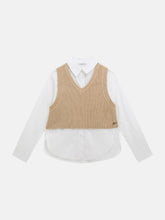 Poplin shirt with vest