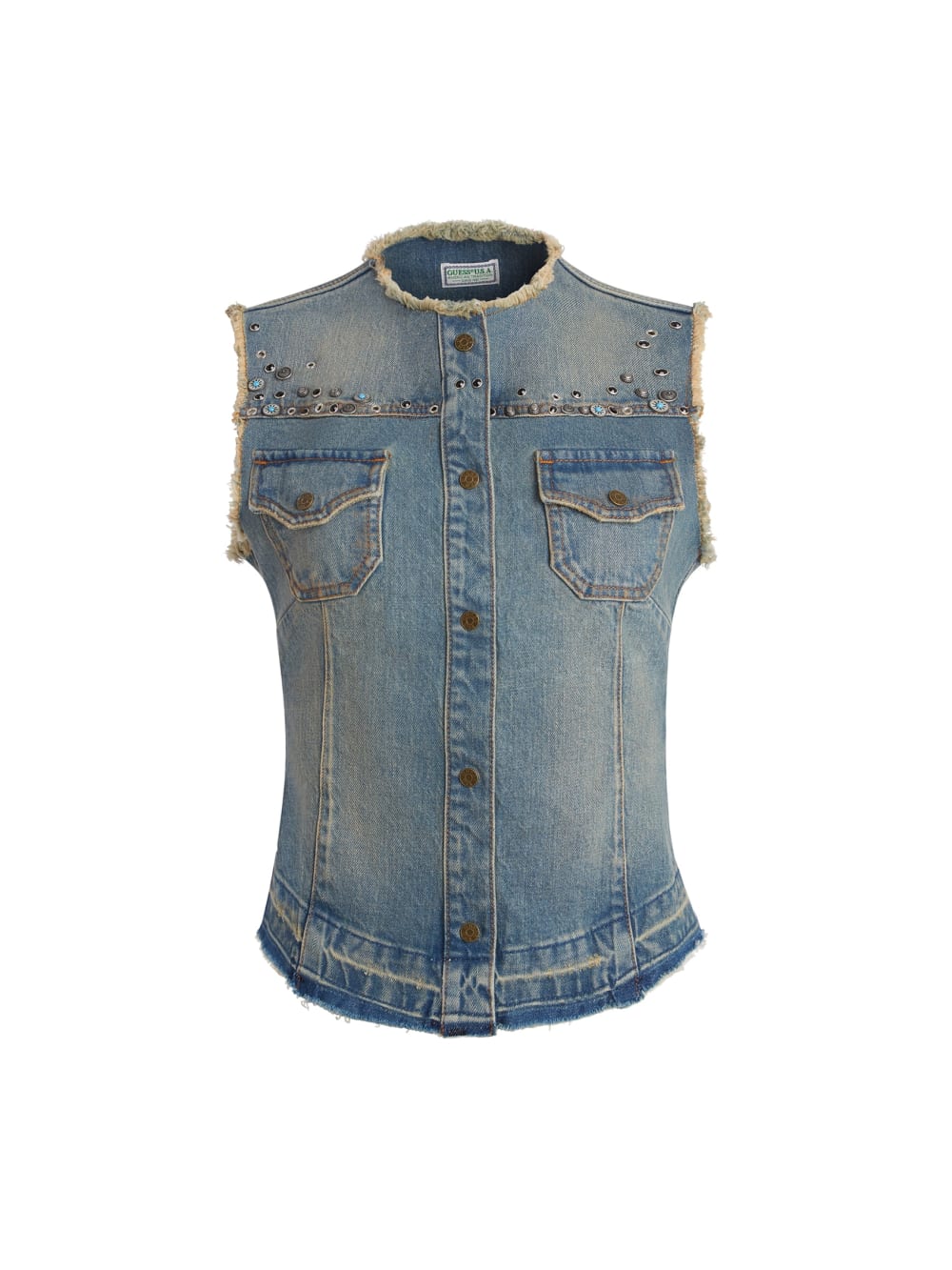 western denim vest