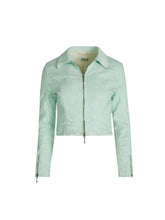 crackle denim jacket
