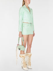 crackle denim jacket