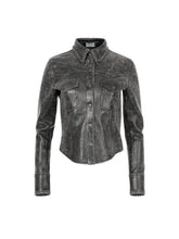 crackle leather jacket