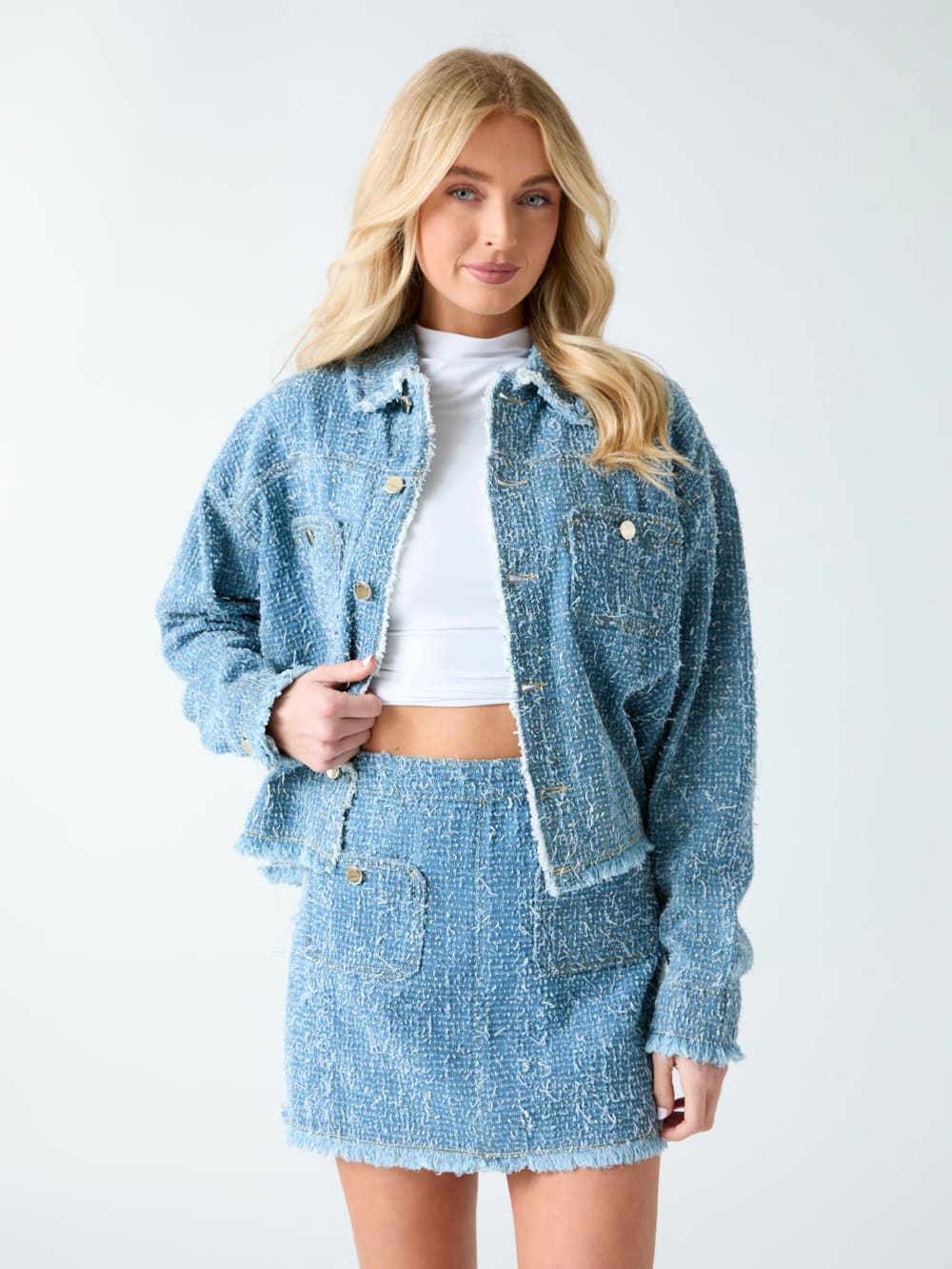 Denim tweed jacket