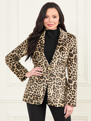 Pamela Printed Velvet Blazer