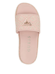 Longoh Raffia Platform Slide Sandals
