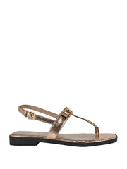 Reality Metallic T-Strap Sandals