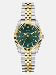 Two-Tone and Green Multifunction Watch