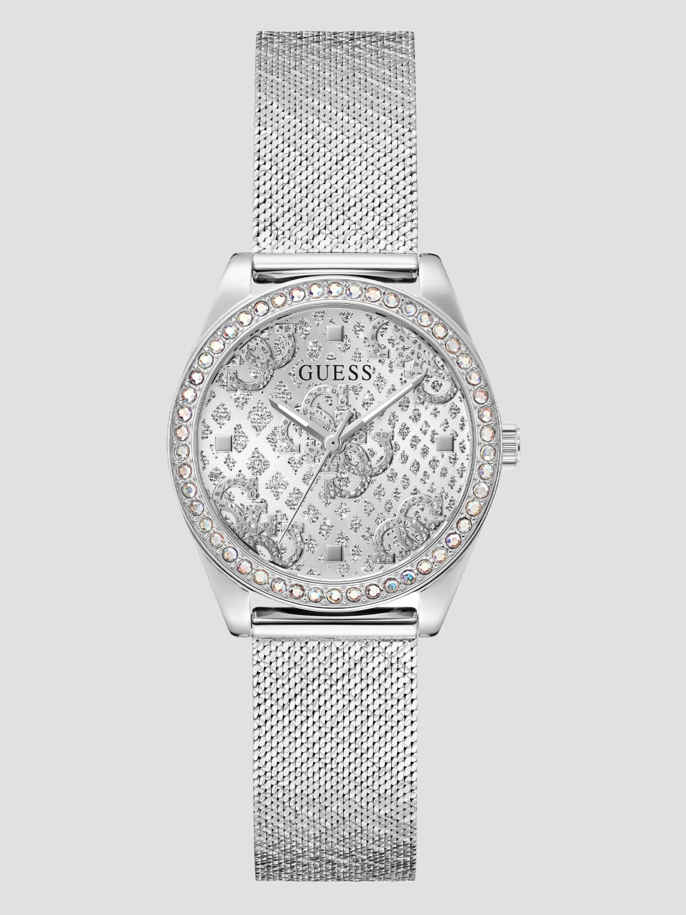 Silver-Tone Mesh Analog Watch