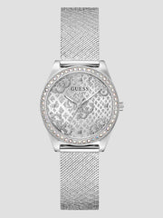 Silver-Tone Mesh Analog Watch