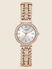 Rose Gold-Tone and Rhinestone Analog Watch