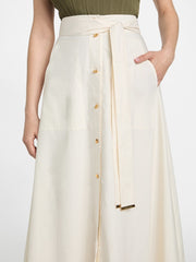 Pat Belted Maxi Skirt