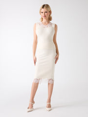 Candice Lace-Trim Sweater Skirt