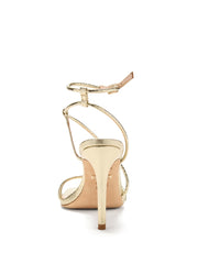 Metallic Leather Strappy Heel