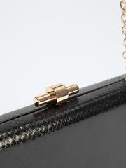 Gold-Tone Python Clutch