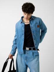 Oversize fit denim shirt