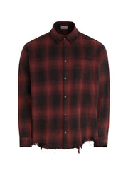 distressed flannel shirt