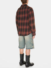 distressed flannel shirt