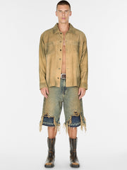 washed suede shirt