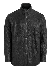 crinkle leather shirt
