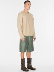 fuzzy wool-blend cardigan