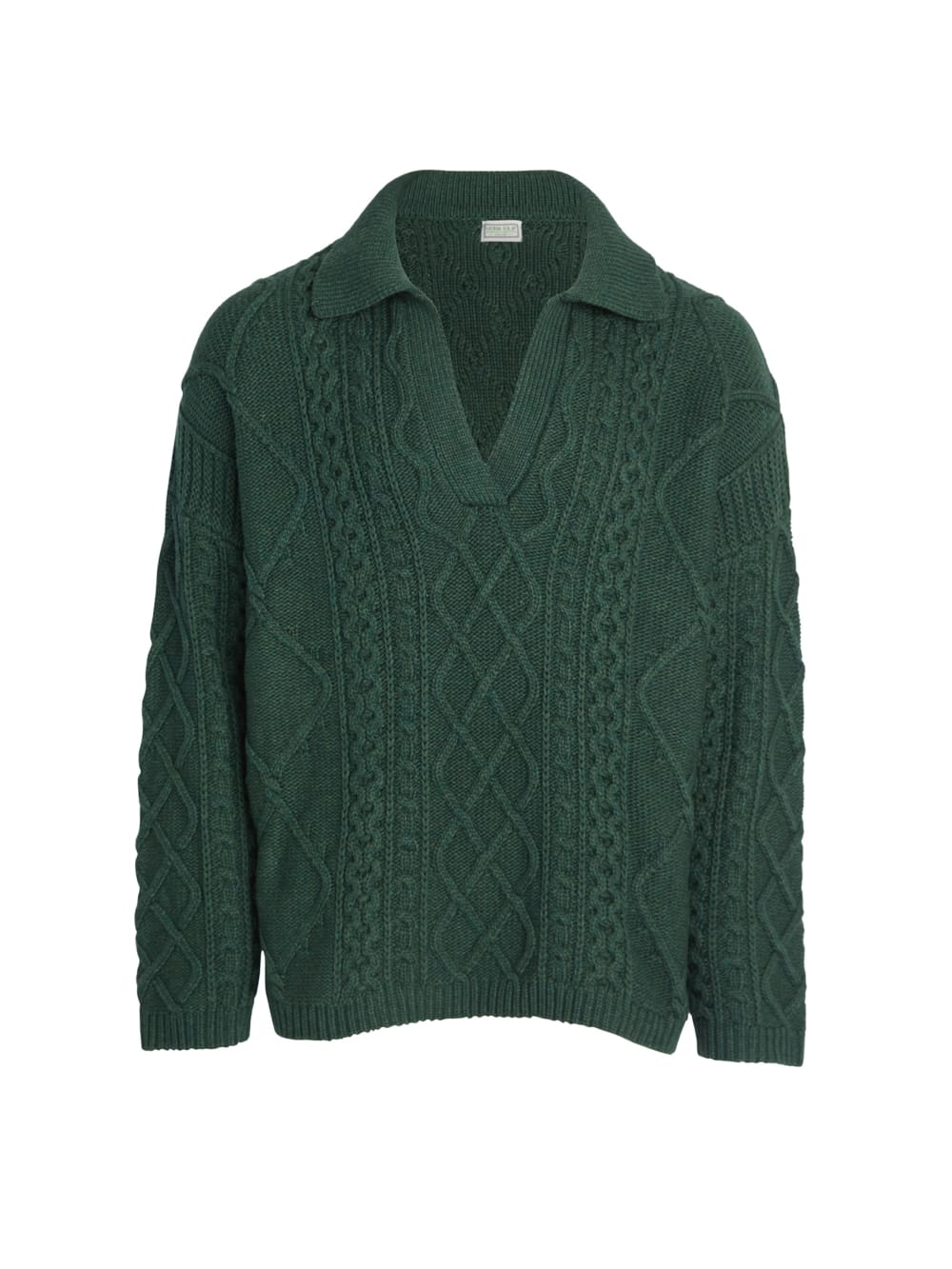 cable knit crewneck sweater