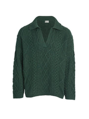 cable knit crewneck sweater
