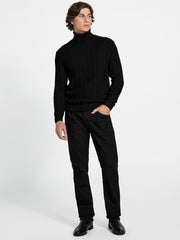 Eco Brandon Cable-Knit Turtleneck Sweater