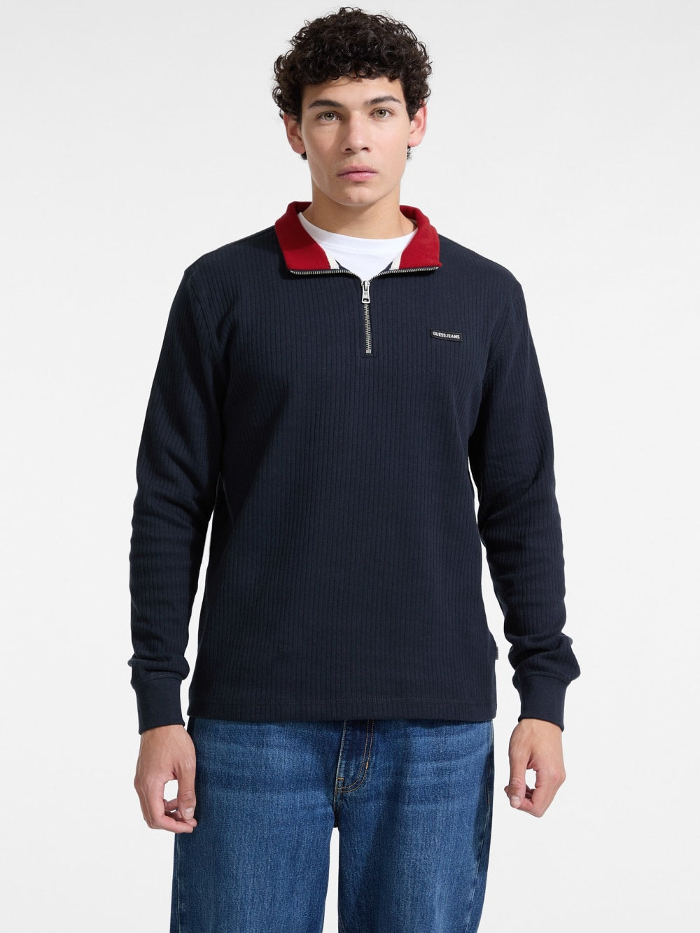 Ribbed Quarter Zip Pullover