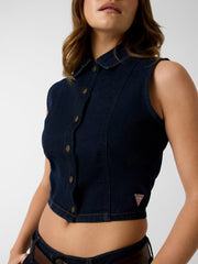 Denim cropped shirt