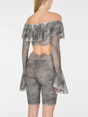 off-the-shoulder lace top