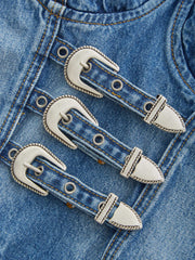 denim buckle bustier