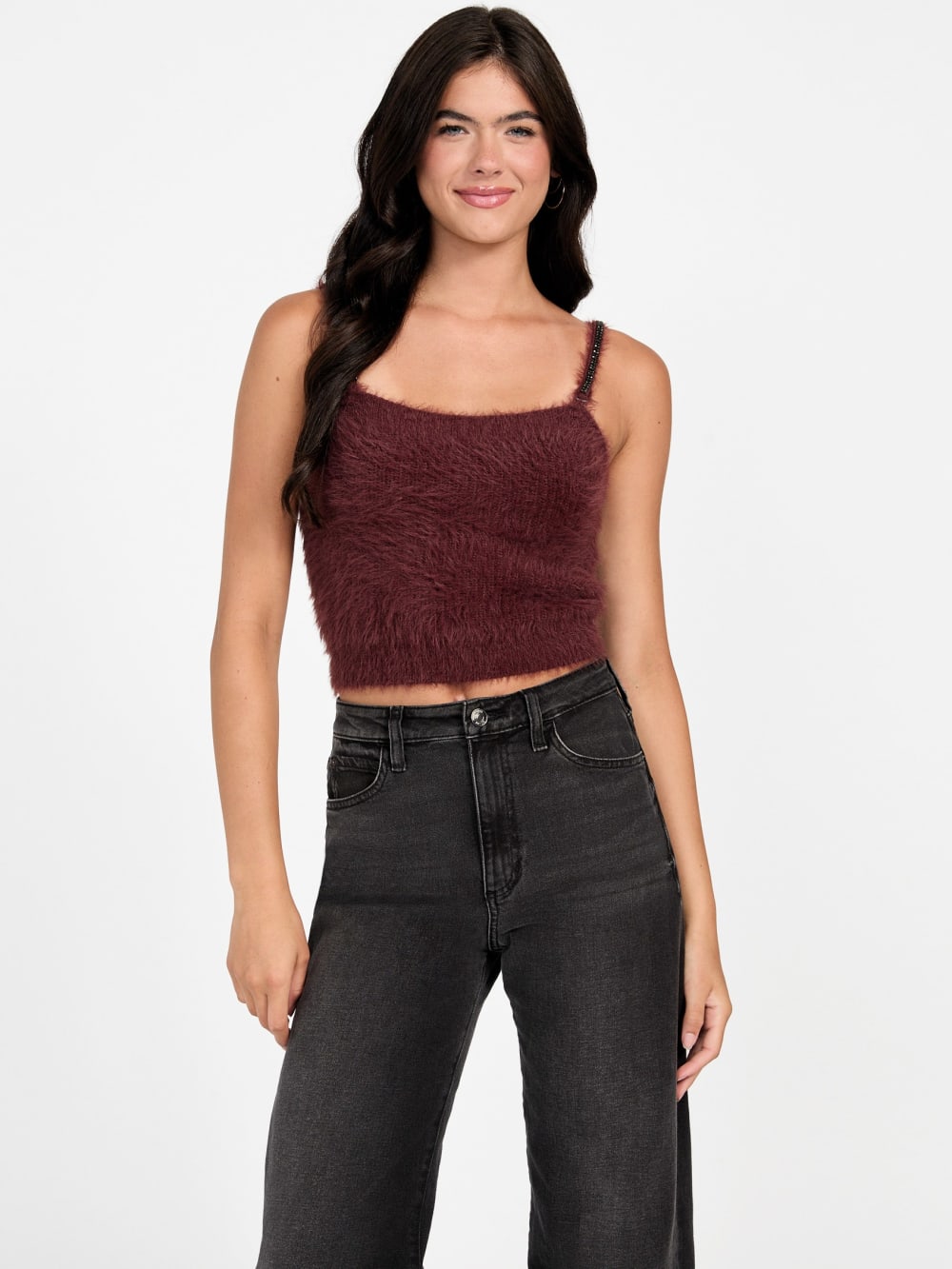 Keyla Fuzzy Sweater Crop Cami