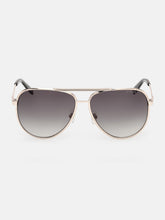 Aviator Striped Metal Sunglasses