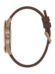 Blue and Brown Silicone Analog Watch