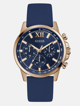 Rose Gold-Tone and Blue Silicone Chronograph Watch