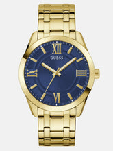 Gold-Tone and Blue Analog Watch