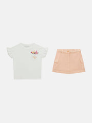 Floral Tee and Twill Skirt (2-7)