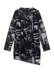 Printed Mesh Dress (7-16)