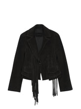 Black Suede Fringe Jacket
