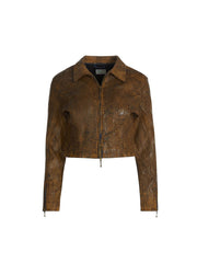 crackle denim jacket